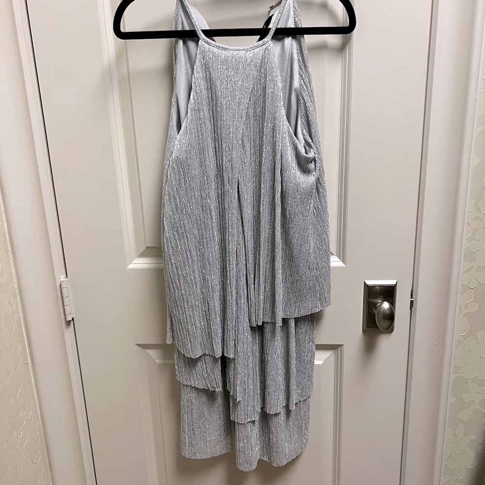 Jay Godfrey silver halter cocktail dress size 4